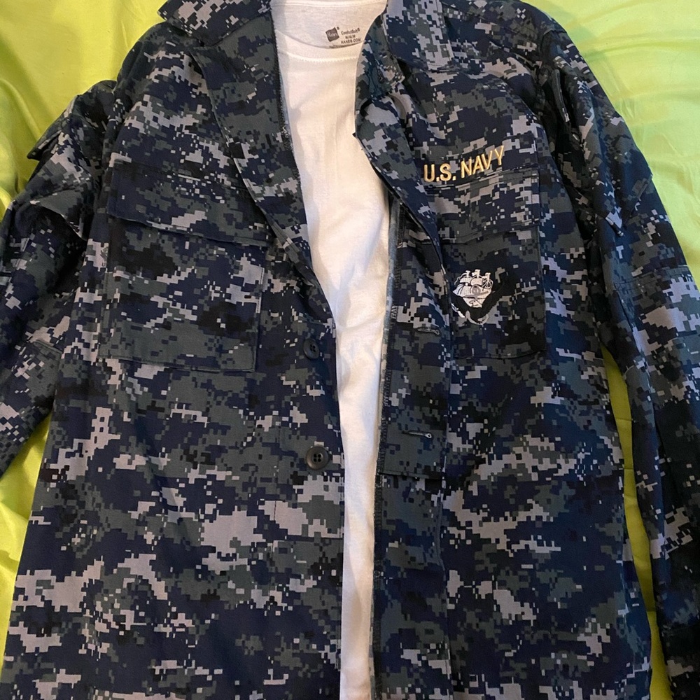 Complete navy uniform with hat and boots